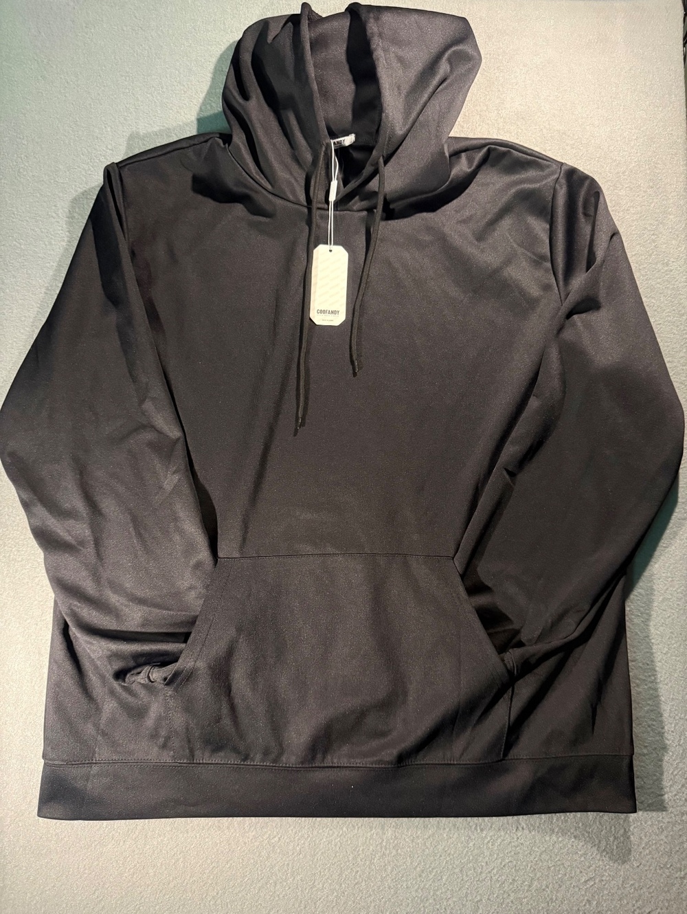 Coofandy Black Pullover Hoodie with Kangaroo Pocket